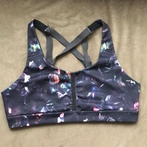 Galaxy sports bra with velvet accents
